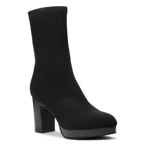 New Donald PLINER ankle Zari crepe heel boots 8.5 black zip